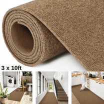 OVYEFR Commercial Carpet, 3' x 10' Non-Slip Commercial Rug, Hallway Runner Rugs for Balcony Kitchen Garage Patio, Indoor Outdoor Brown Entrance Mat