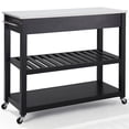 thumbnail image 4 of Crosley White Granite Top Kitchen Cart in Black, 4 of 7