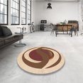 thumbnail image 3 of Ahgly Company Indoor Round Patterned Mahogany Brown Area Rugs, 6' Round, 3 of 6