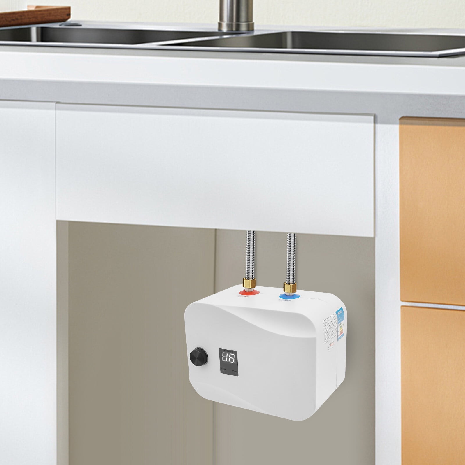 Miumaeov 6L/1.59Gal Vertical Electric Water Heater Mini Tank Hot Water Heater 1500W 110V 86-149°F