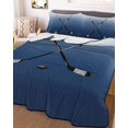 thumbnail image 2 of Quilts Twin XL Size, Navy Blue Ice Hockey Soft Comforter Bedding Set for Bed, Winter Sports Ball Games Ombre Lightweight Quilted Bedspread with Pillow Cover(2 Pieces) for All Season, 68x98 Inch, 2 of 6