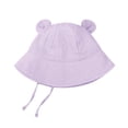 thumbnail image 7 of Jinhomg Toddler Bear Ear Bucket Hat Cute Cotton Breathable Baby Sun Hat with Chin Strap and UPF Protection Outdoor Summer Hats 1-3Y,Purple, 7 of 7