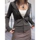 thumbnail image 5 of Sudadera con Capucha para Mujer con Cremallera, Larga, Corte Entallado, Punto Acanalado, Capucha y Bolsillos, Chaqueta y Abrigo. Gris Oscuro XL, 5 of 9