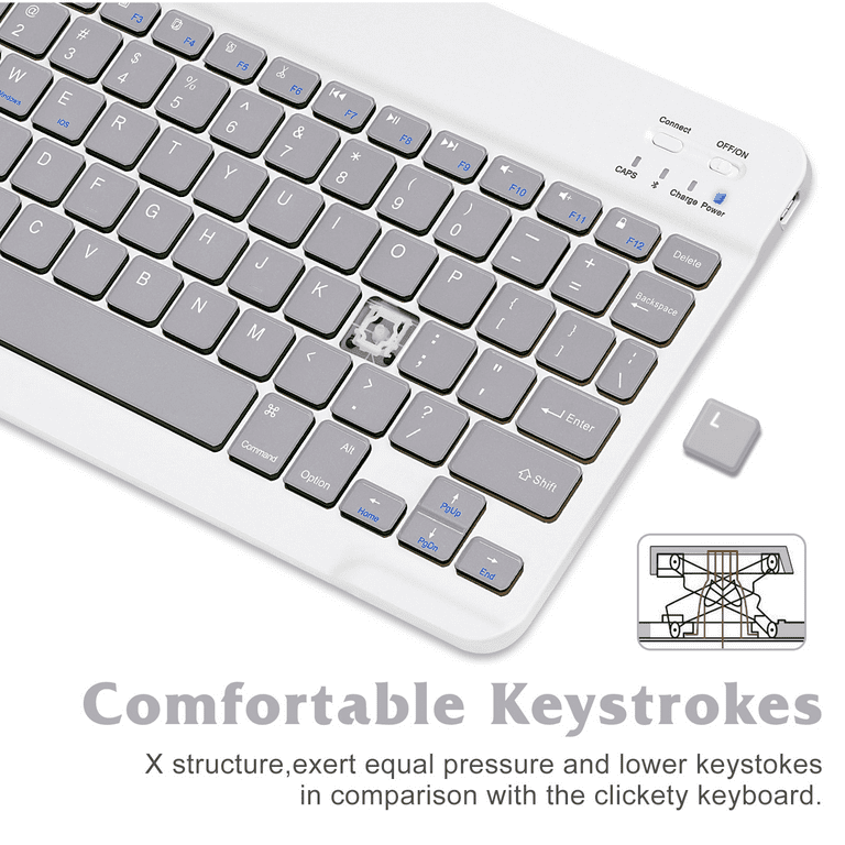 Ultra-Slim Bluetooth rechargeable Keyboard for Nokia 8 V 5G UW and all  Bluetooth Enabled iPads, iPhones, Android Tablets, Smartphones, Windows pc  -