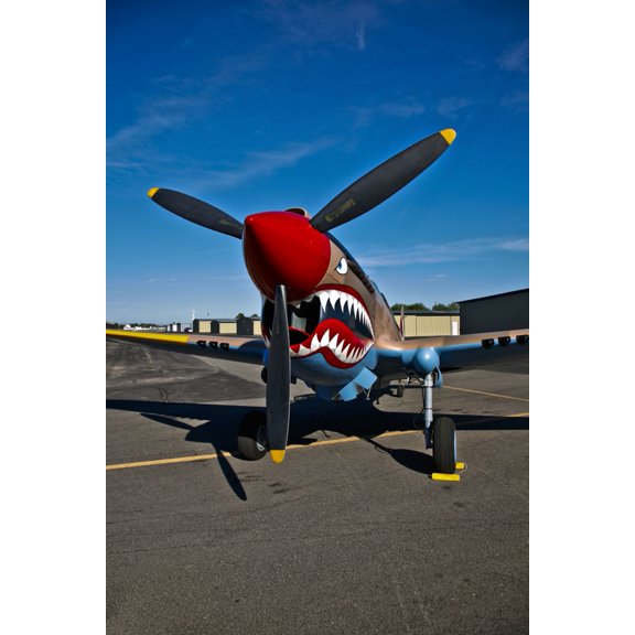 Nose art on a Curtiss P-40E Warhawk Canvas Art - Scott GermainStocktrek Images (23 x 35)