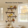 thumbnail image 3 of FURNINXS Floating Shelves, Set of 4 Rustic Corner Shelves Wall Shelf Decor Maximize Corner Space for Home Office Bedroom Bathroom Kitchen, 3 of 7