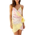 thumbnail image 1 of Primavera y verano Nueva impresión en color degradado Pequeño vestido de tirantes con cuello en V fresco y dulce Pompotops ghjkhdj18907, 1 of 9