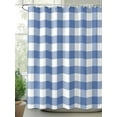 thumbnail image 2 of Shower Curtain Buffalo Plaid Blue Check Shower Curtains for Bathroom, Waterproof Polyester Shower Curtain Set with Hooks, Extra Long 72" x 78" Farmhouse Style, 2 of 6