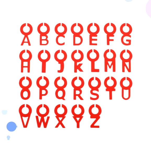COMPUKAS 26Pcs Alphabet Letters Wine Glass Marker Silicone Heat Resistant Non-Fade Drink Charms for Parties Red