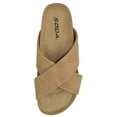thumbnail image 3 of Soda Shoes Women Sandals Footbed Criss Cross Band Strap Flip Flops MIDGE-S Beige Camel 6.5, 3 of 4