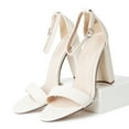 thumbnail image 5 of J. Adams Shirley High Silver Comfortable Heels for Women | Open Toe Ankle Strap Sandal Block Heel Dress Platform, 5 of 6