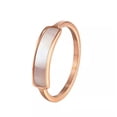 thumbnail image 2 of Women Ring Stainless Steel Gold Rose Gold Female White Shell Fashion Ring Sz 6-9, 2 of 5