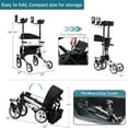 thumbnail image 4 of ELENKER Upright Walker, Stand Up Folding Rollator Walker for Seniors, Silver, 4 of 6