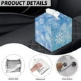 thumbnail image 7 of FUIALDOLG Square Tissue Box Cover PU Leather, Snowflakes Blue Waterproof Car Tissue Holder Storage for Bathroom Vanity, Countertops, Dressers, Night Stand, Parlors and Offices, 7 of 7