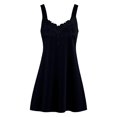 thumbnail image 4 of LIZUOJUN Under $ 8 Nightgowns For Women Sleepwear Lace Chemise Satin Negligee Nightie Bridal Wide Strap Sleep Shirt Sleeveless Ladies Gowns Black,XL, 4 of 4