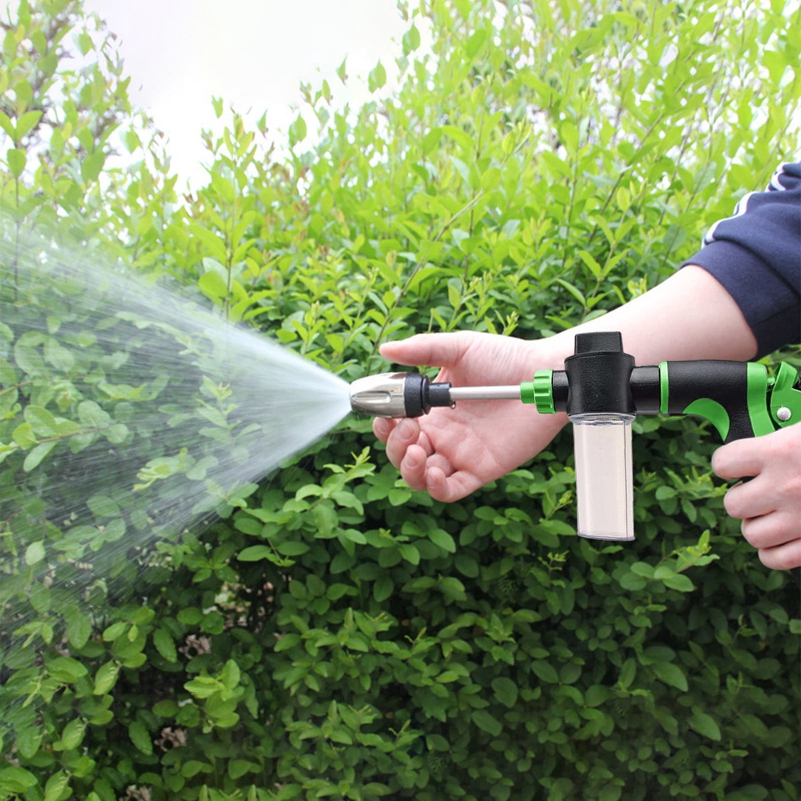 SCNOR Adjustable High Pressure Garden Hose Nozzle, Portable Car Wash Water Spray Cleaning Tool Green