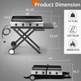 thumbnail image 5 of Ktaxon 4 Burner Propane Griddle Flat Top Gas Grill 40000 BTU Portable Grill with Ceramic Coated Cast Iron Pan,Side Shelves,Wheels, 5 of 7