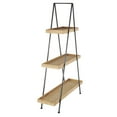 thumbnail image 6 of DecMode 42" x 60" Black Metal 3-Tier Shelving Unit with Black Metal Triangle Frame, 1-Piece, 6 of 9