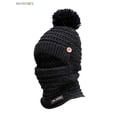 thumbnail image 2 of BadPiggies Women's Warm Knit Hat, Scarf & Glove Set, Black, 2-Piece, 2 of 7