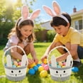 thumbnail image 5 of Easter Baskets for Kids, Bunny Baskets with Handle for Easter Egg Hunts, Woven Empty Gift Basket for Boys, Girls (Gray), 5 of 6