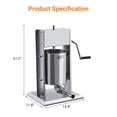 thumbnail image 4 of 11lb Manual Sausage Stuffer Machine - Stainless Steel Meat Filler with Dual Speed & 4 Stuffing Tubes, 4 of 7