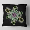 thumbnail image 2 of Designart Shiny Crystal Light Green Fractal Flower - Floral Throw Pillow - 16x16, 2 of 5