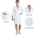 thumbnail image 2 of Robes for Men, PUTUO Mens Robe, Lightweight Soft Spa Nightgowns Pajamas for Men with Pockets, White, 2 of 6