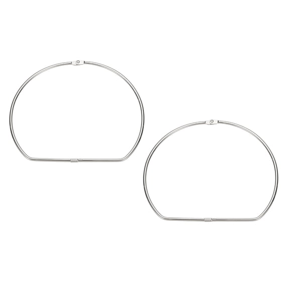 Uxcell Loose Leaf Binder Rings, 8 Inch 2 Pcs Metal Book Binding Rings D-Shaped with Nickel Plated for Index Cards, Silver