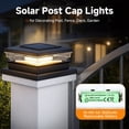 thumbnail image 4 of Solar Post Cap Lights 12-Pack, 4x4 Solar Post Lights with 2-Color Warm/Cool White, IP64 Waterproof Outdoor Deck Lights Fit 4x4 5x5 6x6 Posts, Black, 4 of 9
