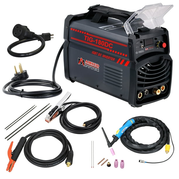 TIG180DC, 180 Amp TIG Torch Stick Arc DC Inverter Welder 120/240V Dual