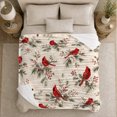 thumbnail image 5 of Bright Red Cardinal Evergreen Branch Woodland Nature Scene, Festive Holiday Scene, Warm Flannel Blanket for Cabin and Lodge, Art Lovers Christmas Gift, Festive Home Decor, 5 of 9