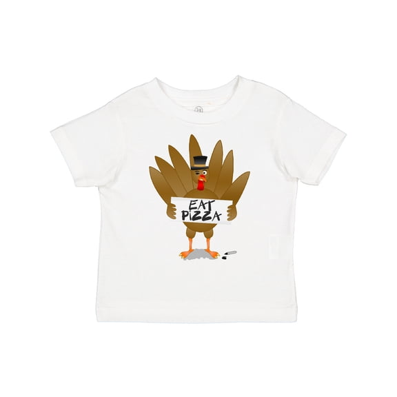 Inktastic Turkey Holding a Sign Says Eat Pizza Boys or Girls Toddler T-Shirt