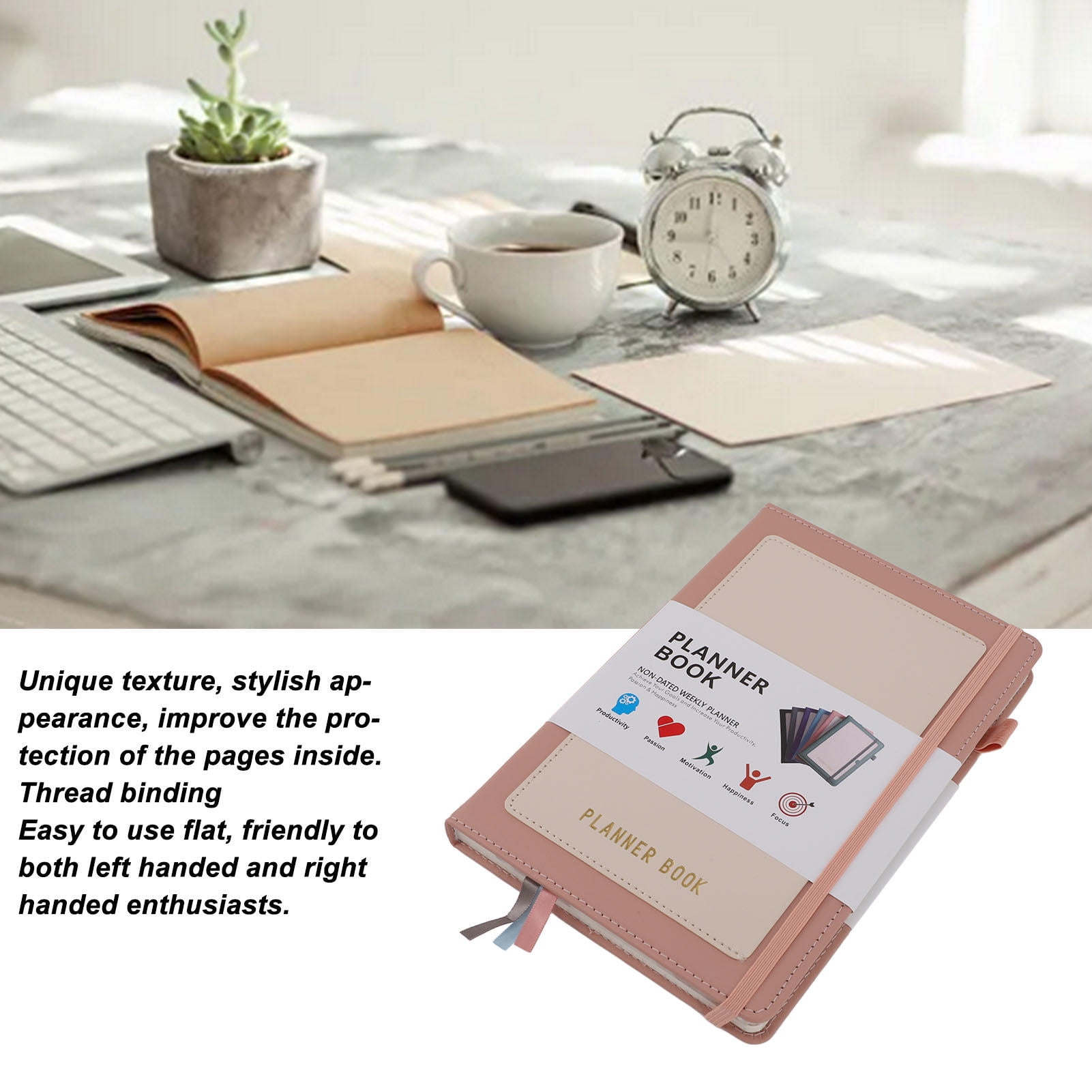 YAHHU PU Leather A5 Journal Notebook, 240 Pages, Thread‑Bound, Versatile Planner