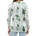 thumbnail image 3 of Fabrcox Christmas Woman Henley Shirts Christmas Snowman Print V Neck Long Sleeve Fall Spring Tops Casual Basic Tees Pullover Shirt White S, 3 of 3