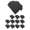 thumbnail image 1 of CC Slouch Thick Knit Beanie, Dark Melange Grey ( 12pack ), 1 of 1