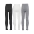 thumbnail image 2 of TiaoBug Baby Girls Tights Thick Leggings Cotton Stockings Pantyhose Warm Pants Knee High Sock Black&White&Light Gray 4-6, 2 of 4