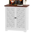 thumbnail image 1 of TOYTEXX White Buffet Sideboard Cabinet with Patterned Doors & Storage for Kitchen or Living Room, 1 of 5