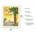 thumbnail image 2 of Los Angeles California Spanish Mission - Vintage Travel Poster by Bob Smith 1956 - Fine Art Rolled Canvas Print 20in x 26in, 2 of 4