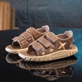 thumbnail image 3 of HomeGardon Adjustable Sandals for Boys Hook and Loop Summer Children's Solid Color Soft Sole Sandals Handsome Baby Boy Beach Shoes, 3 of 9