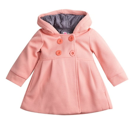 

Caitzr Baby Girls Solid Color Coat Windproof Long Sleeve Round Collar Hooded Tops