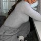 thumbnail image 4 of Otoño e Invierno, leotardo fino de felpa de Color para mujer, mono de manga larga con cremallera y cuello en V, mono ajustado Sexy para uso diario, 4 of 6