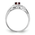 thumbnail image 2 of Primal Gold 14 Karat White Gold 4mm Heart Garnet and AA Diamond Ring, 2 of 5