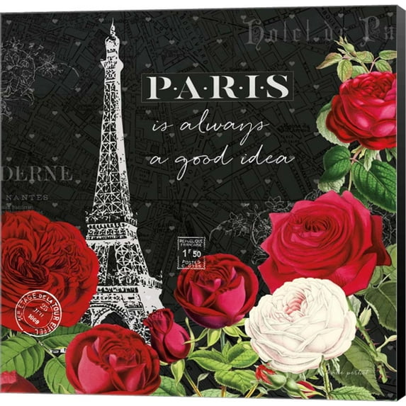 Rouge Paris II Black by Katie Pertiet, Canvas Wall Art, 24W x 24H