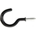 thumbnail image 2 of 38MM 1 1/2 INCH Black Plastic Coated Cup Hook Screw-in, Pack of 10, 2 of 2