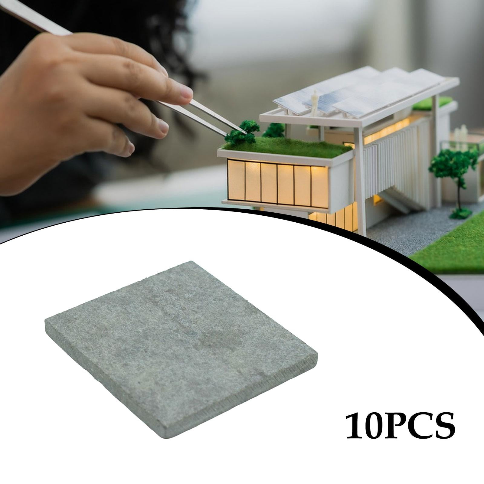 10 Pieces Cement Bricks Hobby Model Kits Cuttable Material for DIY Arts Crafts Building Projects Display