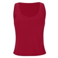 thumbnail image 5 of Wine Women's Tank Top with Built in Bra Knitting Cotton High Strechy Sleeveless Slim Fit Tops Camisole Workout Tops Tank Top Women 2XL, 5 of 9