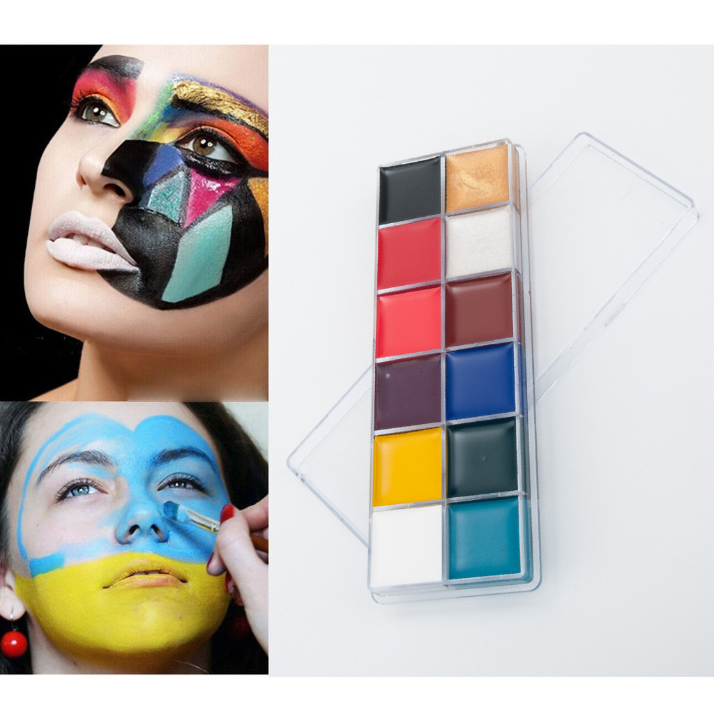 ZAROYEAX 12 Colors Face Body Paint Oil Painting Art Make Up Set Kit ...