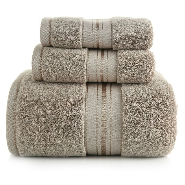 Coofit Bath Towels Set Cotton 3PCS Super Absorbent Washcloth Hand Towel for Bathroom
