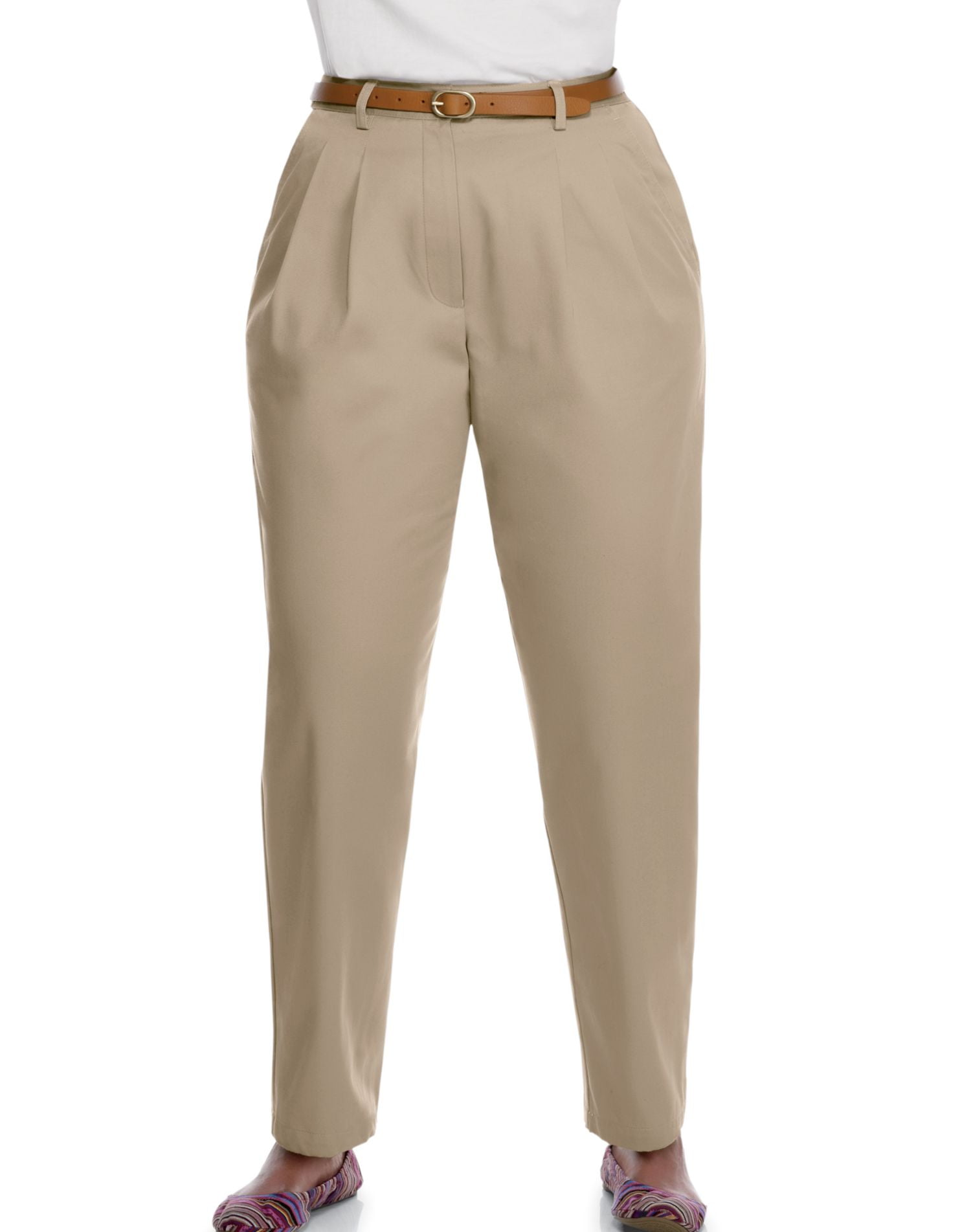 Just My Size Pleat Front Twill Pants 