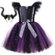 thumbnail image 4 of Vestido con tutú de la Reina Malvada Malefice para niñas, con alas de cuernos, vestido de fantasía brillante para niñas, disfraz de bruja oscura del diablo para Halloween para niños, 4 of 5